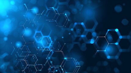 Fototapeta premium Abstract blue technology hexagonal background, futuristic, digital, design
