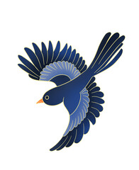 blue bird flying
