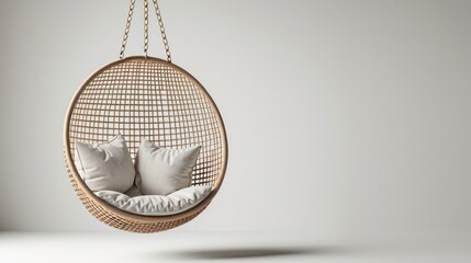 Obraz premium Hanging Swing Chair ,minimal, isolate white background