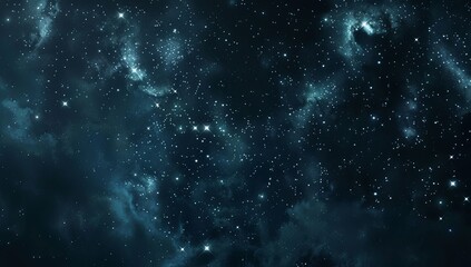 Obraz premium Minimalistic 3D Rendering of a Dark Night Sky Filled with Stars, Perfect for Copyspace and Banner Designs, Creating a Calm and Serene Atmosphere