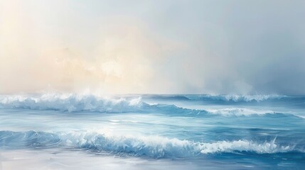 Obraz premium Dreamy seascape with blurred waves
