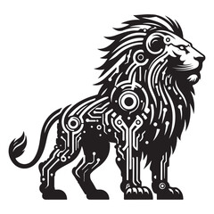 Lion silhouette vector and icon