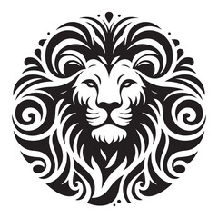 Lion silhouette vector and icon