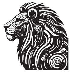 Lion silhouette vector and icon