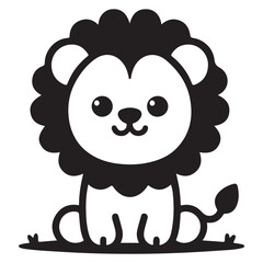 Lion silhouette vector and icon