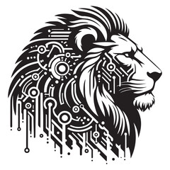 Obraz premium Lion silhouette vector and icon