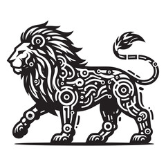 Lion silhouette vector and icon
