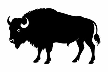 silhouette of a bull, bison vector illustration, bison silhouette, animal silhouette isolated vector Illustration, png, Funny cute bison, Jumping cartoon bisons