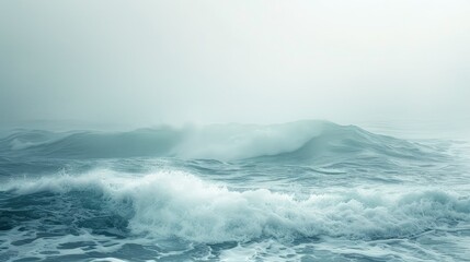 Naklejka premium Dreamy seascape with blurred waves