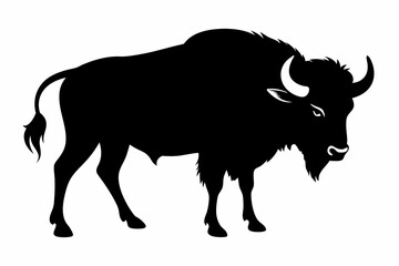 silhouette of a bull, bison vector illustration, bison silhouette, animal silhouette isolated vector Illustration, png, Funny cute bison, Jumping cartoon bisons