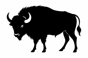silhouette of a bull, bison vector illustration, bison silhouette, animal silhouette isolated vector Illustration, png, Funny cute bison, Jumping cartoon bisons