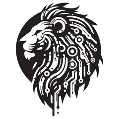 Lion silhouette vector and icon