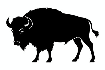 silhouette of a bull, bison vector illustration, bison silhouette, animal silhouette isolated vector Illustration, png, Funny cute bison, Jumping cartoon bisons