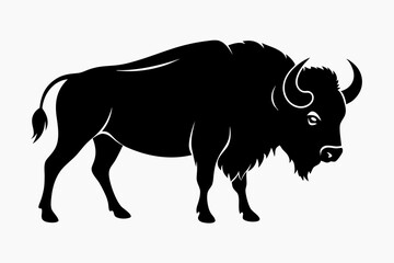silhouette of a bull, bison vector illustration, bison silhouette, animal silhouette isolated vector Illustration, png, Funny cute bison, Jumping cartoon bisons