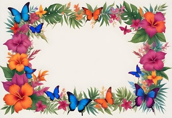 Watercolor botanical flowers background 