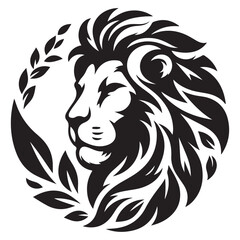 Lion silhouette vector and icon