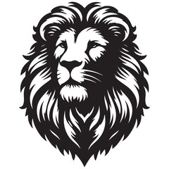 Lion silhouette vector and icon