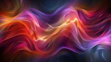 Obraz premium Dynamic waves of vibrant abstract colors