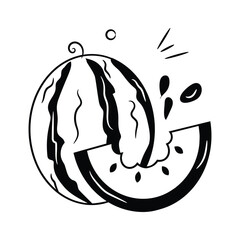 Grab this carefully designed icon of watermelon in trendy style, ready to use vector