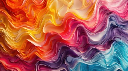 Dynamic waves of vibrant abstract colors