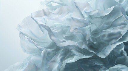 Fototapeta premium Minimalist X-ray close-up of translucent carnation petals, crumpled paper backdrop, soft shadows, emphasizing ruffled edges, subtle and layered.
