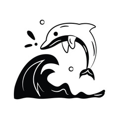 Unique icon of dolphin in editable design style, ready to use vector