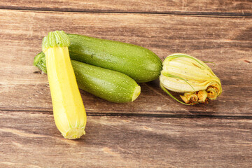 Raw baby organic zucchini heap