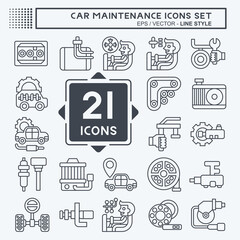 Icon Set Car Maintenance. related to Automotive symbol. line style. simple illustration