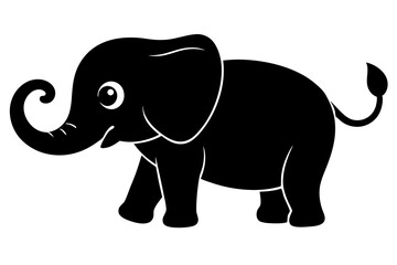 elephant isolated on white, elephant vector illustration, elephant silhouette, animal silhouette isolated vector Illustration, png, Funny cute elephant, Jumping cartoon elephants
