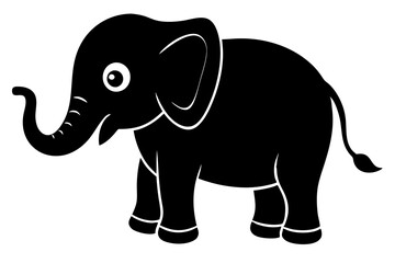 elephant isolated on white, elephant vector illustration, elephant silhouette, animal silhouette isolated vector Illustration, png, Funny cute elephant, Jumping cartoon elephants
