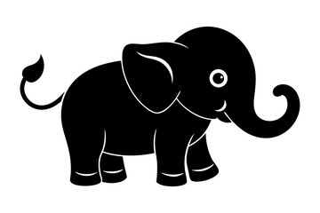 elephant isolated on white, elephant vector illustration, elephant silhouette, animal silhouette isolated vector Illustration, png, Funny cute elephant, Jumping cartoon elephants
