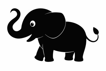 elephant isolated on white, elephant vector illustration, elephant silhouette, animal silhouette isolated vector Illustration, png, Funny cute elephant, Jumping cartoon elephants
