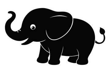 elephant isolated on white, elephant vector illustration, elephant silhouette, animal silhouette isolated vector Illustration, png, Funny cute elephant, Jumping cartoon elephants
