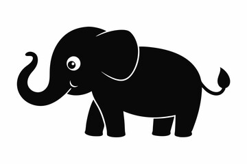 elephant isolated on white, elephant vector illustration, elephant silhouette, animal silhouette isolated vector Illustration, png, Funny cute elephant, Jumping cartoon elephants
