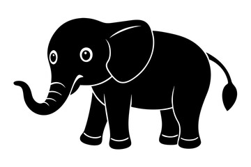 elephant isolated on white, elephant vector illustration, elephant silhouette, animal silhouette isolated vector Illustration, png, Funny cute elephant, Jumping cartoon elephants
