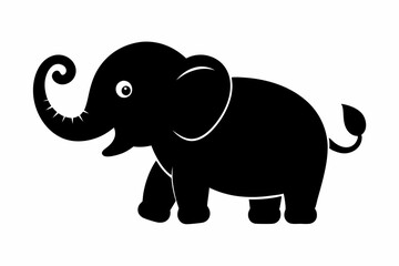 elephant isolated on white, elephant vector illustration, elephant silhouette, animal silhouette isolated vector Illustration, png, Funny cute elephant, Jumping cartoon elephants
