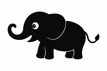 elephant isolated on white, elephant vector illustration, elephant silhouette, animal silhouette isolated vector Illustration, png, Funny cute elephant, Jumping cartoon elephants
