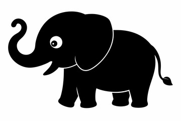 elephant isolated on white, elephant vector illustration, elephant silhouette, animal silhouette isolated vector Illustration, png, Funny cute elephant, Jumping cartoon elephants
