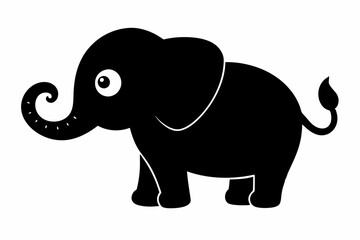 elephant isolated on white, elephant vector illustration, elephant silhouette, animal silhouette isolated vector Illustration, png, Funny cute elephant, Jumping cartoon elephants
