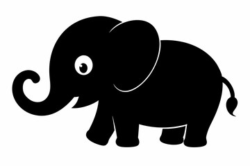 elephant isolated on white, elephant vector illustration, elephant silhouette, animal silhouette isolated vector Illustration, png, Funny cute elephant, Jumping cartoon elephants
