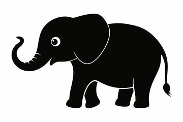 elephant isolated on white, elephant vector illustration, elephant silhouette, animal silhouette isolated vector Illustration, png, Funny cute elephant, Jumping cartoon elephants
