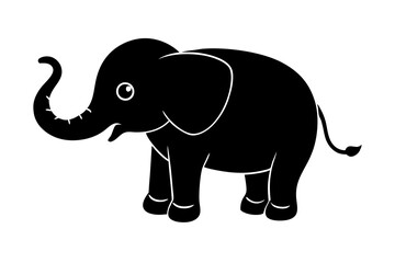 elephant isolated on white, elephant vector illustration, elephant silhouette, animal silhouette isolated vector Illustration, png, Funny cute elephant, Jumping cartoon elephants
