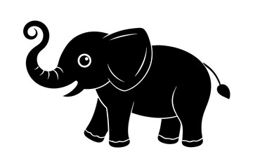 elephant isolated on white, elephant vector illustration, elephant silhouette, animal silhouette isolated vector Illustration, png, Funny cute elephant, Jumping cartoon elephants
