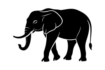 elephant isolated on white, elephant vector illustration, elephant silhouette, animal silhouette isolated vector Illustration, png, Funny cute elephant, Jumping cartoon elephants
