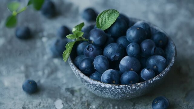 A bowl of sorbet made with foraged huckleberries small but mighty with their slightly tart and flavorful taste.