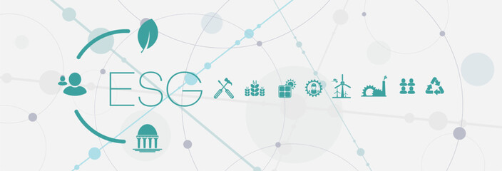 esg icons on white background	