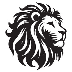 Lion silhouette vector and icon