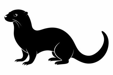 illustration of a kangaroo, otter vector illustration, otter silhouette, animal silhouette isolated vector Illustration, png, Funny cute otter, Jumping cartoon otters