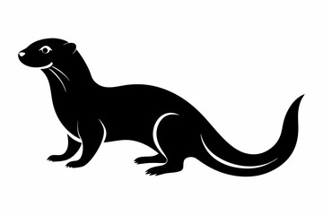 illustration of a kangaroo, otter vector illustration, otter silhouette, animal silhouette isolated vector Illustration, png, Funny cute otter, Jumping cartoon otters
