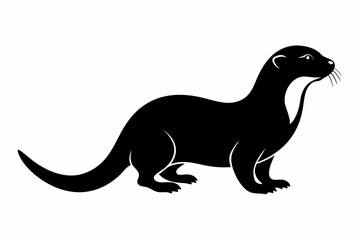 illustration of a kangaroo, otter vector illustration, otter silhouette, animal silhouette isolated vector Illustration, png, Funny cute otter, Jumping cartoon otters
